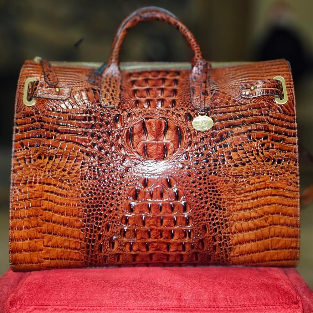 Brahmin Satchel Handbag Womens Large Pecan Brown New